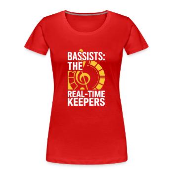 Bass Gitarrist Musiker Gear Funk Rock Jazz - Frauen Premium Bio T-Shirt - Rot - Vorne - Mia (176cm)