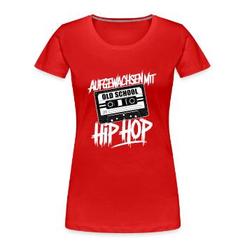 Hip Hop Gangster Cassette Graffiti Old School Beat - T-shirt bio Premium Femme - rouge - Devant - Mia (176cm)