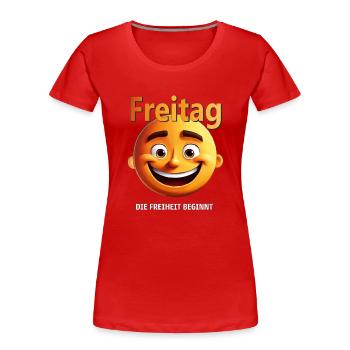 Vendredi - T-shirt bio Premium Femme - rouge - Devant - Mia (176cm)