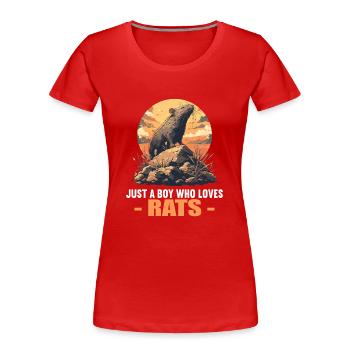 Ratten Ratte - Frauen Premium Bio T-Shirt - Rot - Vorne - Mia (176cm)