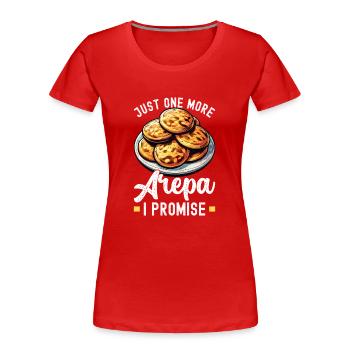 Arepas vénézuélienne - T-shirt bio Premium Femme - rouge - Devant - Mia (176cm)
