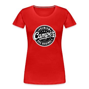 Premium Camper - Frauen Premium Bio T-Shirt - Rot - Vorne - Mia (176cm)