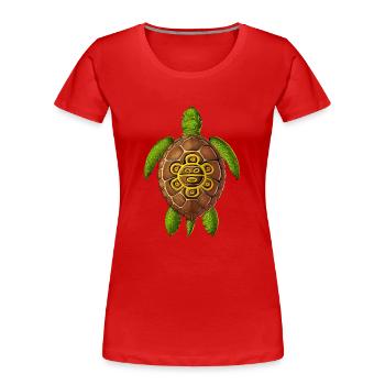 Boricua Taino Soleil - T-shirt bio Premium Femme - rouge - Devant - Mia (176cm)