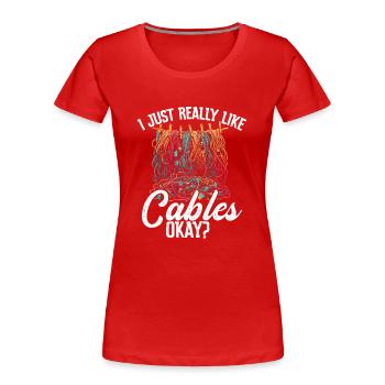AV Technology AV Technician Audiovisual Technician - Women's Premium Organic T-Shirt - red - Front - Mia (176cm)