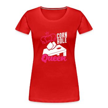 Cornhole Königin Spieler - Frauen Premium Bio T-Shirt - Rot - Vorne - Mia (176cm)