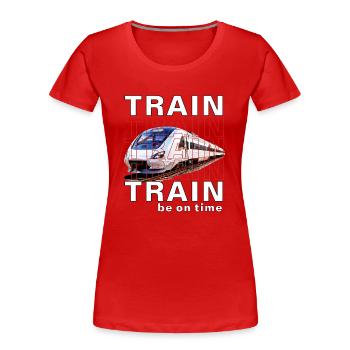 ZUG TRAIN be on time - Women's Premium Organic T-Shirt - red - Front - Mia (176cm)
