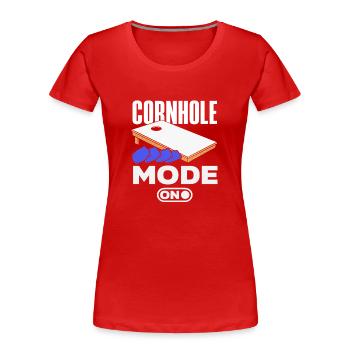 Cornhole Spieler Modus An Schalter - Frauen Premium Bio T-Shirt - Rot - Vorne - Mia (176cm)