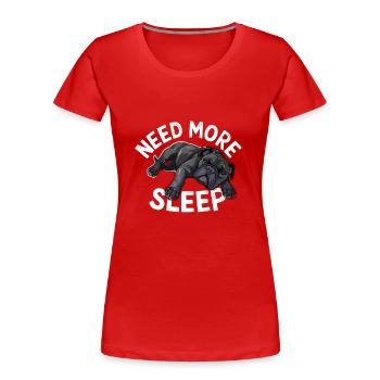 Besoin de plus de sommeil Drôle de carlin - T-shirt bio Premium Femme - rouge - Devant - Mia (176cm)