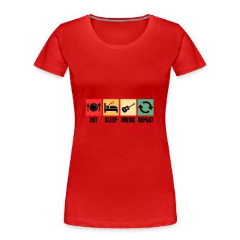 Guitare Design Guitare Guitariste - T-shirt bio Premium Femme - rouge - Devant - Mia (176cm)