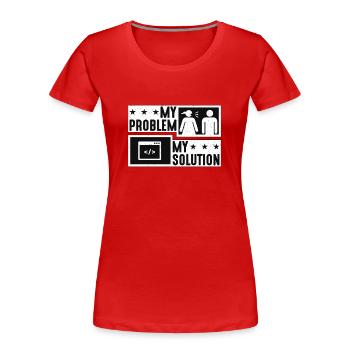 Online Coder My Problem My Pictogram Dad Developer - Frauen Premium Bio T-Shirt - Rot - Vorne - Mia (176cm)