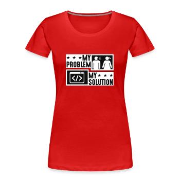 Online Coder My Problem My Solution Pictogram Mom - Frauen Premium Bio T-Shirt - Rot - Vorne - Mia (176cm)