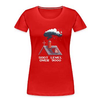 Ramoneur Sot Niveau Rétro Pixel Art Jeux - T-shirt bio Premium Femme - rouge - Devant - Mia (176cm)