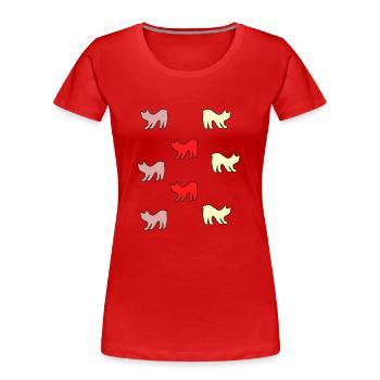 Katzen ohne Schwanz - Frauen Premium Bio T-Shirt - Rot - Vorne - Mia (176cm)