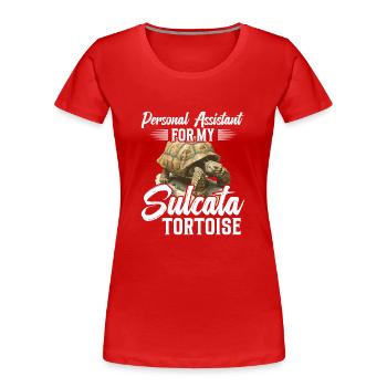 Assistant personnel pour ma Tortue Sulcata - T-shirt bio Premium Femme - rouge - Devant - Mia (176cm)