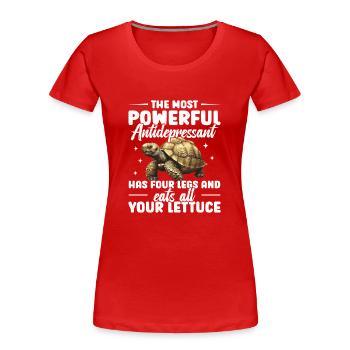 L’antdidépresseur le plus puissant a quatre pattes et - T-shirt bio Premium Femme - rouge - Devant - Mia (176cm)