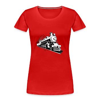 Train - Women's Premium Organic T-Shirt - red - Front - Mia (176cm)