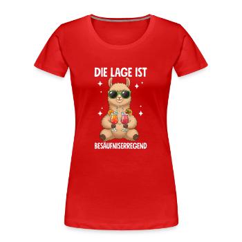 La situation est l’ivresse - T-shirt bio Premium Femme - rouge - Devant - Mia (176cm)