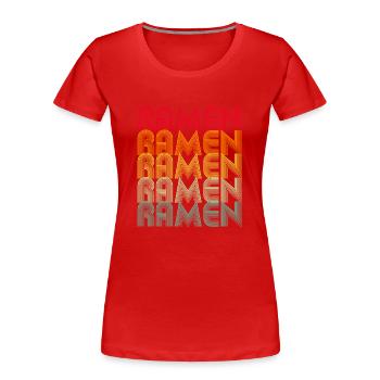 Retro Ramen Typography Food Design - Frauen Premium Bio T-Shirt - Rot - Vorne - Mia (176cm)
