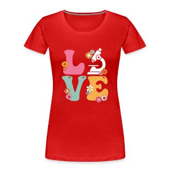 Liebe Medizinischer Laborwissenschaftler Boho Regenbogen MLS - Frauen Premium Bio T-Shirt - Rot - Vorne - Mia (176cm)