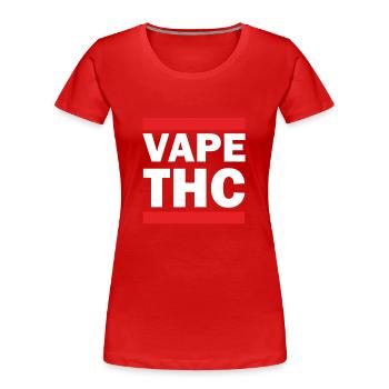 Vape THC Blanc - T-shirt bio Premium Femme - rouge - Devant - Mia (176cm)