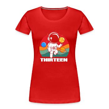 Aventures spatiales pour les jeunes de treize ans - T-shirt bio Premium Femme - rouge - Devant - Mia (176cm)