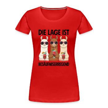 La situation est l’ivresse - T-shirt bio Premium Femme - rouge - Devant - Mia (176cm)