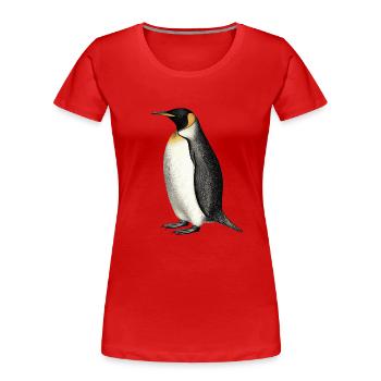 Penguin - Women's Premium Organic T-Shirt - red - Front - Mia (176cm)