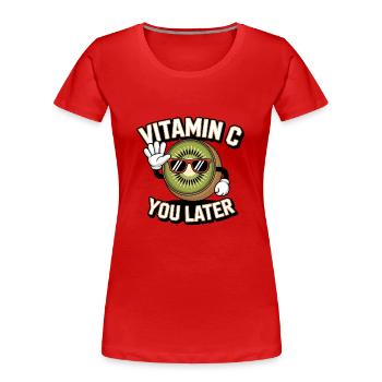 Lustige Kiwifrucht Vitamin C Obst - Frauen Premium Bio T-Shirt - Rot - Vorne - Mia (176cm)