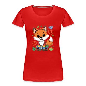 Raus Aus Der Vorschule, Kindergarten Fuchs - Frauen Premium Bio T-Shirt - Rot - Vorne - Mia (176cm)