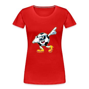 Dabbing Fußball Lustiger Fußball - Frauen Premium Bio T-Shirt - Rot - Vorne - Mia (176cm)