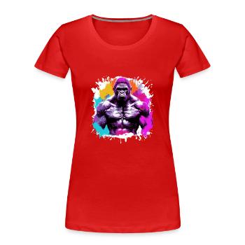 Gorille Bodybuilding Beast - T-shirt bio Premium Femme - rouge - Devant - Mia (176cm)