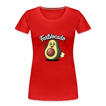Lustige Avocado Furzen Pupsen Fartvocado - Frauen Premium Bio T-Shirt - Rot - Vorne - Mia (176cm)