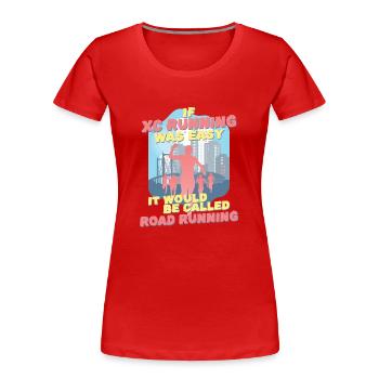 XC Course à pied Cross Country - T-shirt bio Premium Femme - rouge - Devant - Mia (176cm)