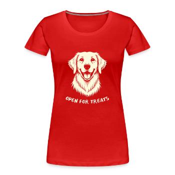 Golden Retriever Offen Für Leckerli Bester Hund - Frauen Premium Bio T-Shirt - Rot - Vorne - Mia (176cm)