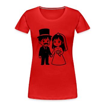 Brautpaar Ehepaar Anime - Frauen Premium Bio T-Shirt - Rot - Vorne - Mia (176cm)