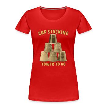 CUP STACKING TOWER TO GO - Frauen Premium Bio T-Shirt - Rot - Vorne - Mia (176cm)
