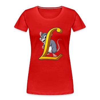 LETTER L - Women's Premium Organic T-Shirt - red - Front - Mia (176cm)