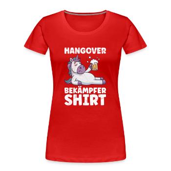 Mallorca HANGOVER BEKÄMPFER SHIRT Lustiges - Frauen Premium Bio T-Shirt - Rot - Vorne - Mia (176cm)