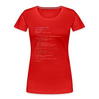 404 Cerveau introuvable Code Python - T-shirt bio Premium Femme - rouge - Devant - Mia (176cm)