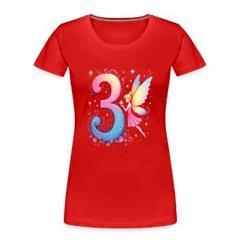 Süße Fee 3. Geburtstag für Mädchen - Frauen Premium Bio T-Shirt - Rot - Vorne - Mia (176cm)