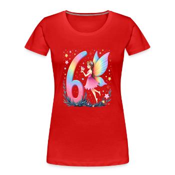 Süße Fee 6. Geburtstag für Mädchen - Frauen Premium Bio T-Shirt - Rot - Vorne - Mia (176cm)