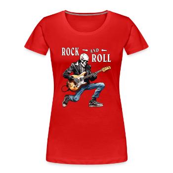 MUSICIAN GUITAR ROCK AND ROLL - Women's Premium Organic T-Shirt - red - Front - Mia (176cm)