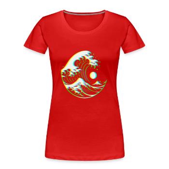 RGB die Kanagawa-Welle - Frauen Premium Bio T-Shirt - Rot - Vorne - Mia (176cm)