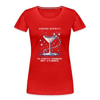 Status: Slightly Shaken | Bond Approved Cocktails - Frauen Premium Bio T-Shirt - Rot - Vorne - Mia (176cm)
