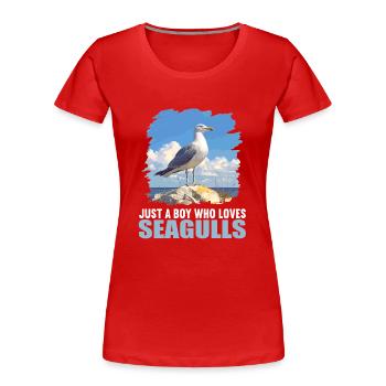 Seagulls Seagull - Women's Premium Organic T-Shirt - red - Front - Mia (176cm)