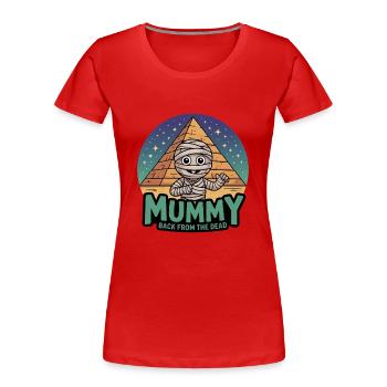 RETOUR D’ENTRE LES MORTS - T-shirt bio Premium Femme - rouge - Devant - Mia (176cm)