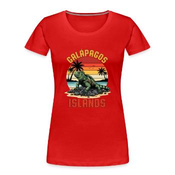 Galapagos Islands - Frauen Premium Bio T-Shirt - Rot - Vorne - Mia (176cm)