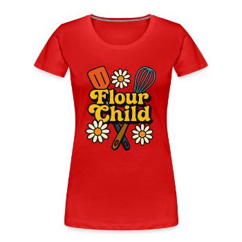 Farine Enfant Cuisine Vibes - T-shirt bio Premium Femme - rouge - Devant - Mia (176cm)