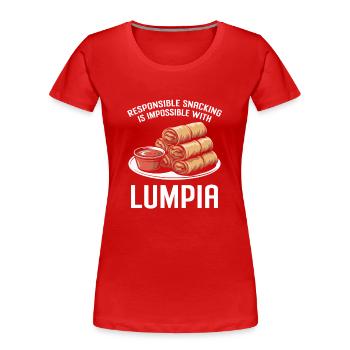 Asiatischer Snack Lumpia Frühlingsrollen - Frauen Premium Bio T-Shirt - Rot - Vorne - Mia (176cm)