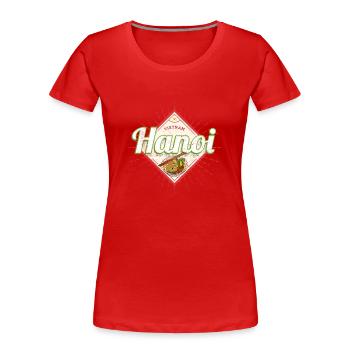 Hanoi Stadt Vietnam Pho Nudel Suppe Souvenir - Frauen Premium Bio T-Shirt - Rot - Vorne - Mia (176cm)